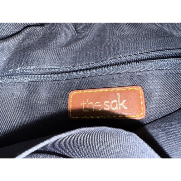 The Sak Crossbody Navy Blue Crochet Tassel Charm Zipper Pocket Bag Purse - Picture 12 of 12